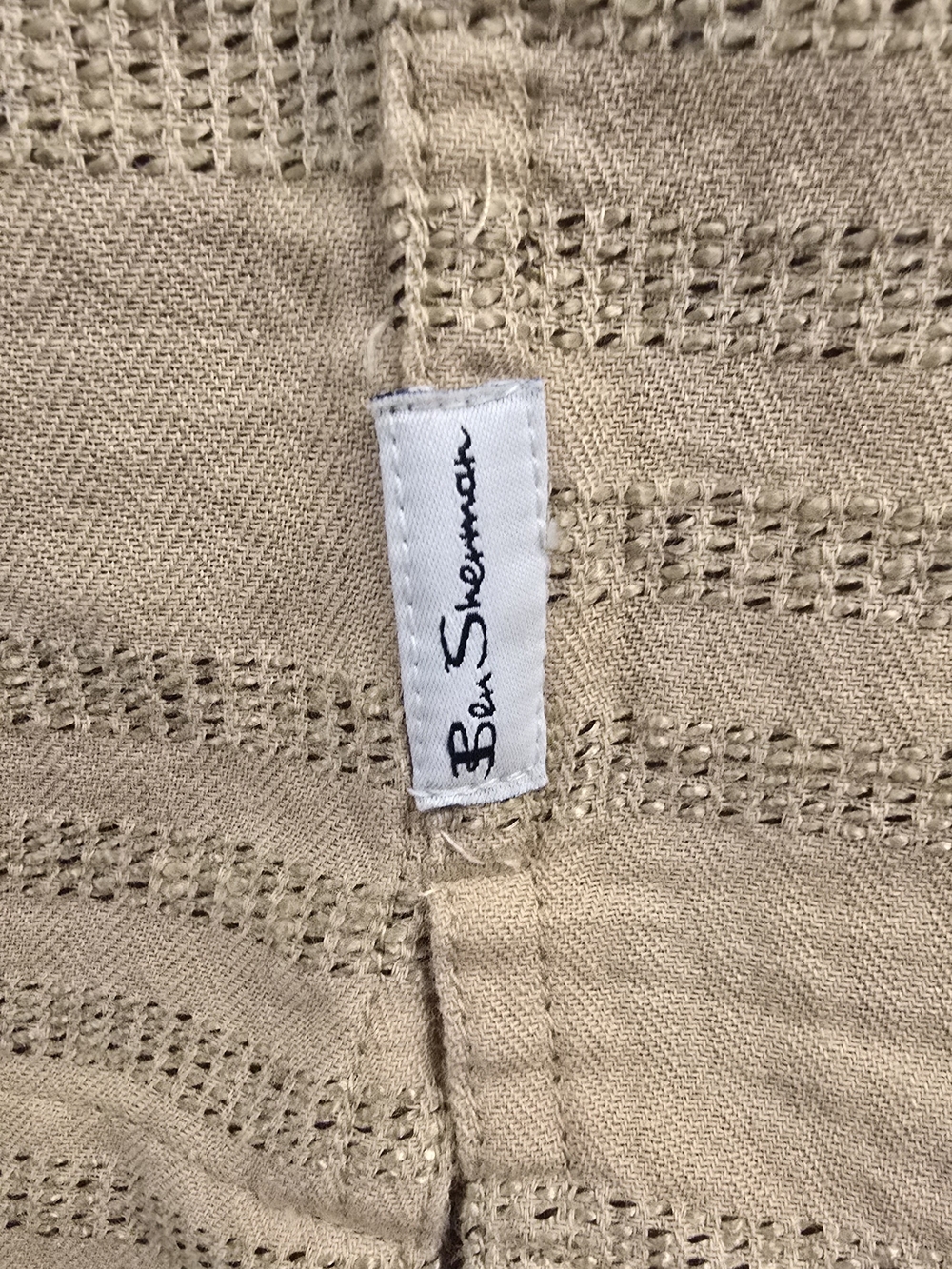 Ben Sherman Textured Stripe Short Sleeve Shirt Men's Striped Cotton Blend Shirt - Picture 7 of 8